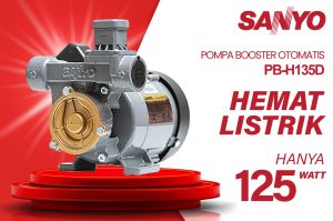 Pompa air Sanyo hemat listrik 125 watt